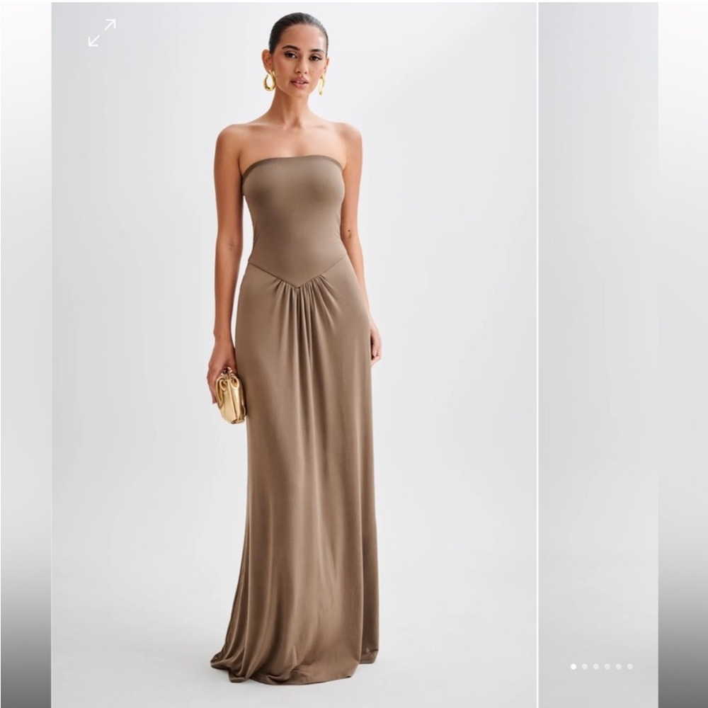 Meshki Strapless Brown Gown